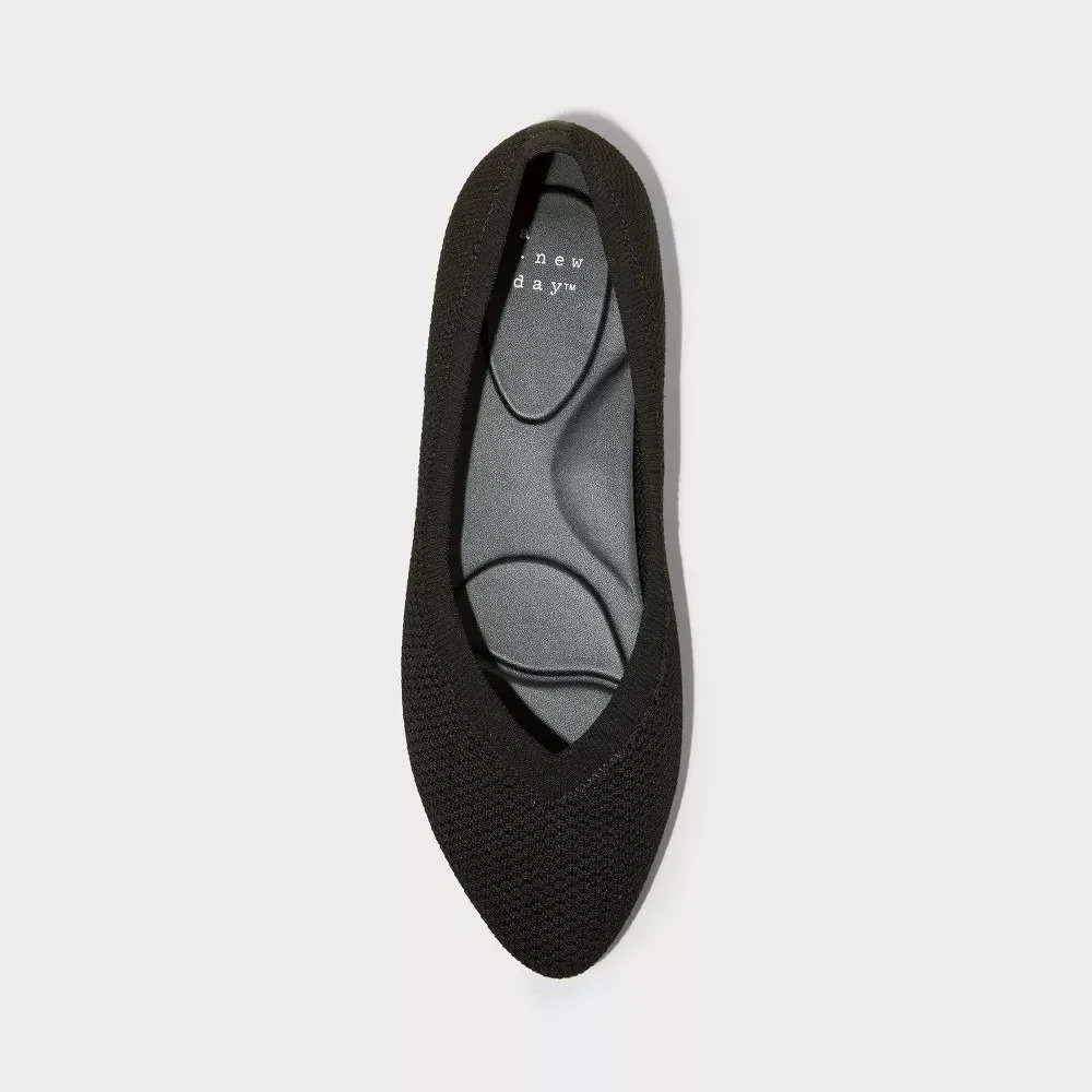 Women's Ballet Flats‎ by A New Day Claire Knit Black 7.5 New With Tags